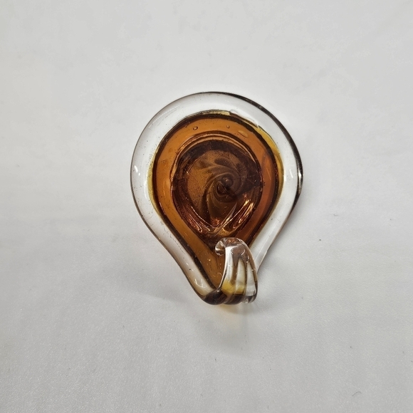 teardrop art glass pendant clear brown - Picture 2 of 3